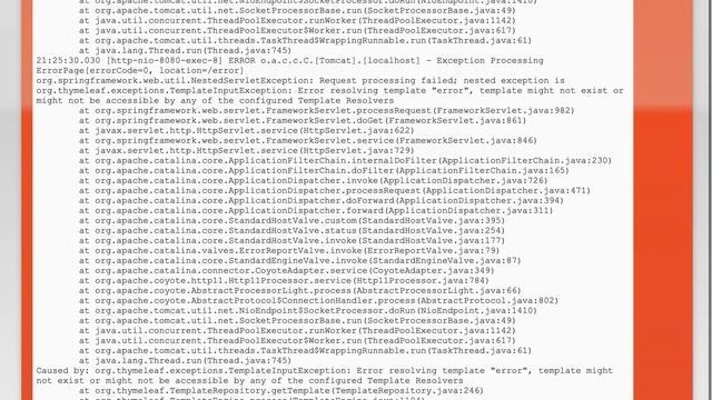 Issue with spring boot's thymeleaf auto configuration trying to resolve error template for rest ... смотреть онлайн