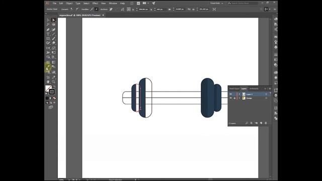 How to make icon in Adobe Illustrator with long shadow | Dumbbell icon | Simple flat Design 2020. смотреть онлайн
