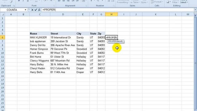 Excel 2010 PROPER, LOWER, UPPER Case Formulas Training Video смотреть онлайн
