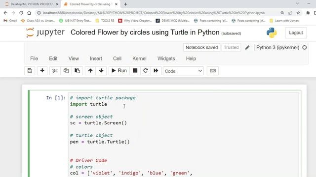 #Learnwitusman Colored Flower by circles using Turtle in Python смотреть онлайн
