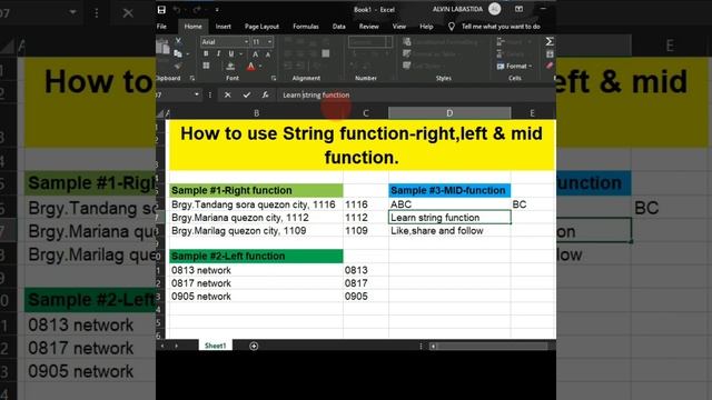 How to use string function in excel. смотреть онлайн