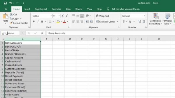 Data Entry in Microsoft Excel using Custom Lists and Data Validation