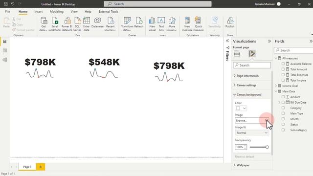Personal Financial Dashboard Created with Power BI смотреть онлайн