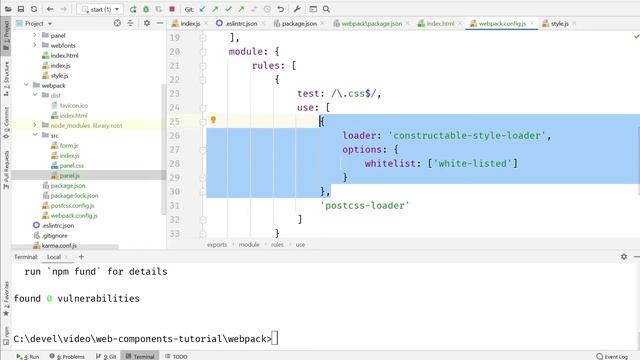 4. Styling web components in webpack with Constructable Stylesheets смотреть онлайн