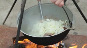 Суп из говядины в казане