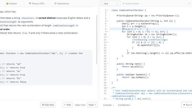 1286. Iterator for Combination LeetCode | BitMasking | PriorityQueue смотреть онлайн