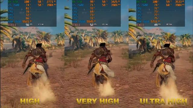 Assassins Creed Origins - RX 470 - i5 7600 | Test / Gameplay | High / V.High / Ultra - 1080p смотреть онлайн
