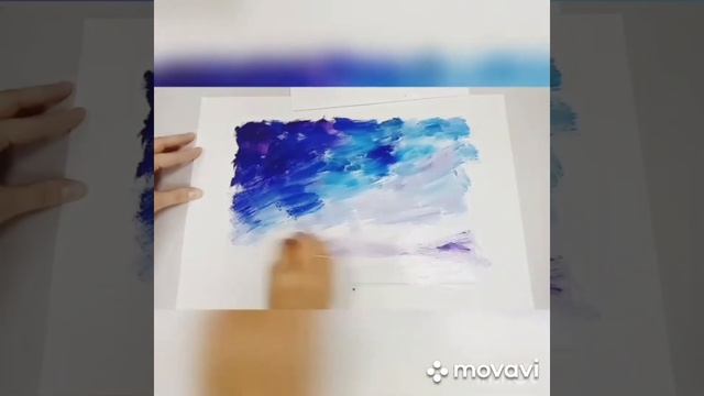 Зимний пейзаж. Рисуем гуашью смотреть онлайн