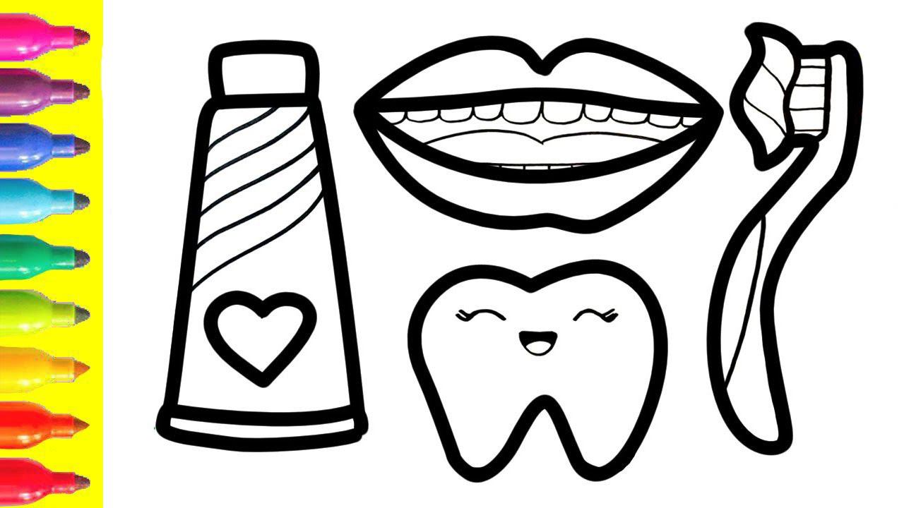 Bolalar Uchun Tish Va Og'iz Gigienasini Qanday Chizish Mumkin&How To Draw A Tooth Mouth For Children