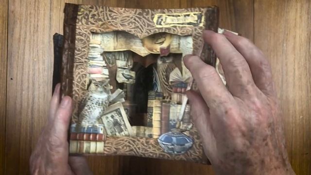 Library Carousel Book Using Stamperia Papers