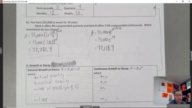 3.1 Exponential Functions Pt. 2 (Growth and Decay problems) смотреть онлайн