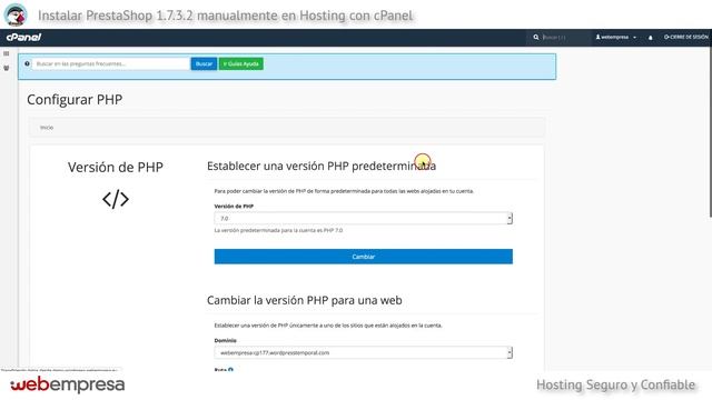 Instalar PrestaShop 1.7.3.2 manualmente en Hosting con cPanel смотреть онлайн