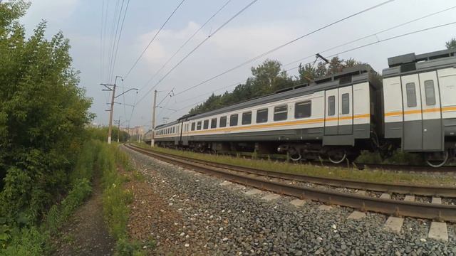 Электропоезд ЭД4М-0452 ЦППК перегон Латышская-Нара 24.07.2016 смотреть онлайн