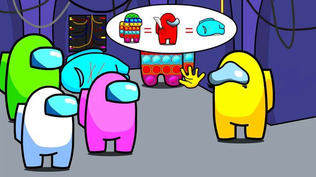 Impostor in Pop It Costume VS Innocent Crewmate || Among us Funny Animation || Janet смотреть онлайн