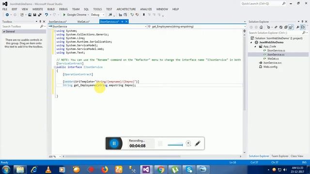 How to Create Rest Json Web service for get method by WCF in asp.net c# vs 2012 смотреть онлайн
