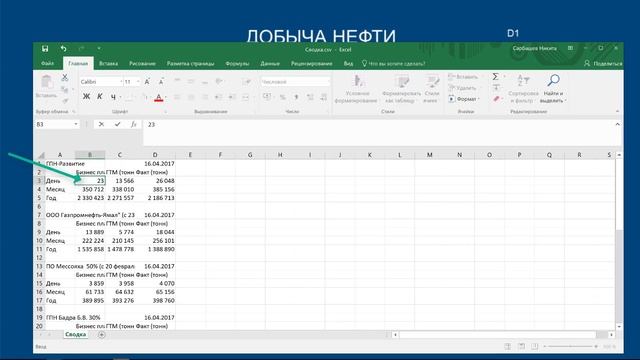 ГПН Excel смотреть онлайн