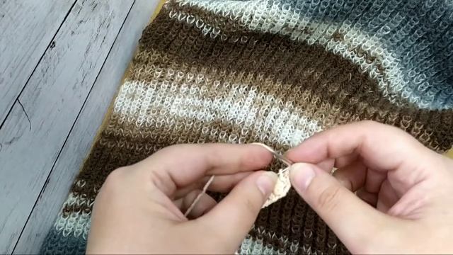 Шарф спицами. Пряжа ANGORA GOLD batik. Цвет 5742. смотреть онлайн