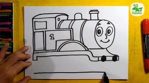 Как нарисовать Паровозик ТОМАС / из мультика ТОМАС и его друзья / Уроки рисования