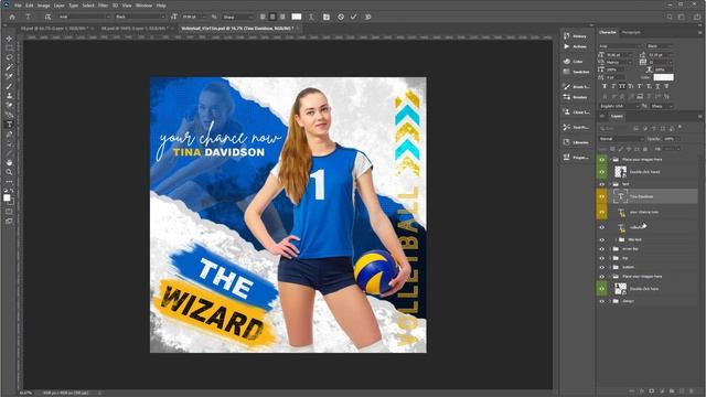 Sports poster template - Keep your volleyball memories, digital backdrop | Photoshop editing смотреть онлайн