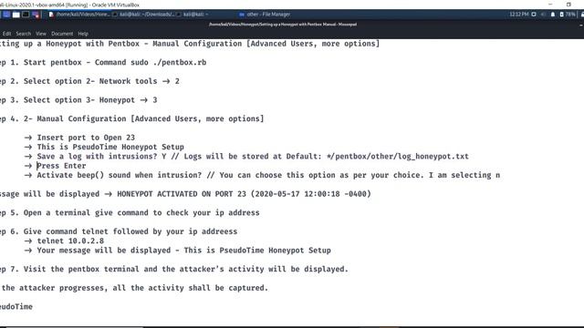 Setting up a Honeypot with Pentbox Manual Configuration Advanced Users, more options смотреть онлайн