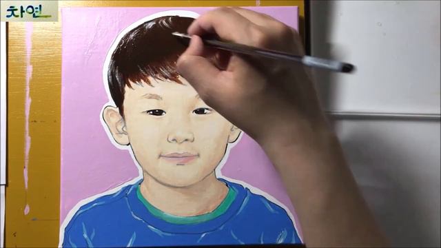 Pop art portrait – Acrylic painting on canvas 팝 아트 초상화, 인물화 (젯소 바르는 방법, 그로스 바니쉬 바르는 방법) смотреть онлайн