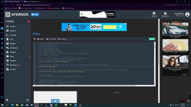 [Easy] How Link Your Minecraft Aternos server chat with Discord. (DiscordSRV ) смотреть онлайн