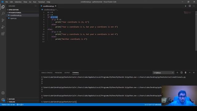 Python Programming Tutorial: Episode 3 Conditional Statements, IF/ELSE Branching смотреть онлайн