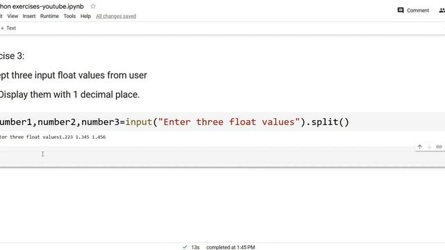 Exercise 3:Display float numbers in python تمرين 3:عرض الأرقام العشرية فى البايثون смотреть онлайн