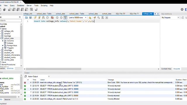 MySQL Workbench ,insert data into sql смотреть онлайн