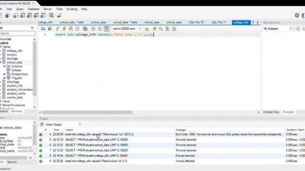 MySQL Workbench ,insert data into sql