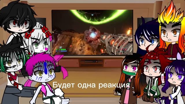 Demon Slayer: реакция высших лун и охотника на Doomguy