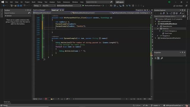 C# - The Params Keyword Modifier