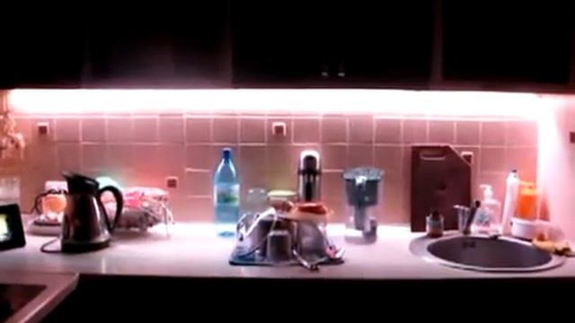 Светодиодная подсветка кухни. Лента smd 5050 RGB. http://Ledkem.ru смотреть онлайн