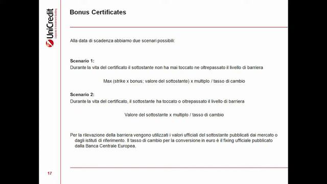 Benchmark & Bonus Certificates UniCredit - Paolo Dal Negro - Set 2013 смотреть онлайн