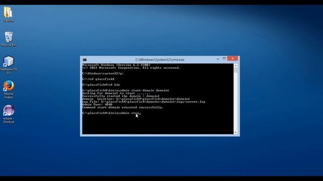 How to start - stop GlassFish application server through command prompt and NetBeans ? смотреть онлайн