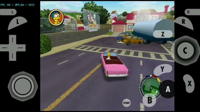 Dolphin emulator. Simpsons Hit & Run Gameplay on Android. смотреть онлайн