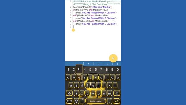# Print Your Marks From Input | Using If Else Condition | In Python Programming language | смотреть онлайн