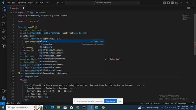 Display Current Day and Time in React.js | React.js Interview Questions | Basic-to-Advanced смотреть онлайн