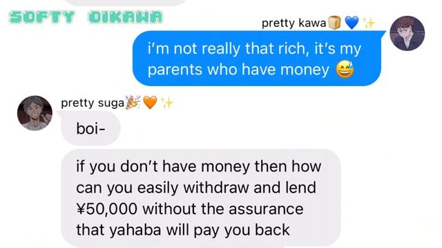 haikyuu texts // the pretty setters squad is rich ft. kageyama’s debt смотреть онлайн
