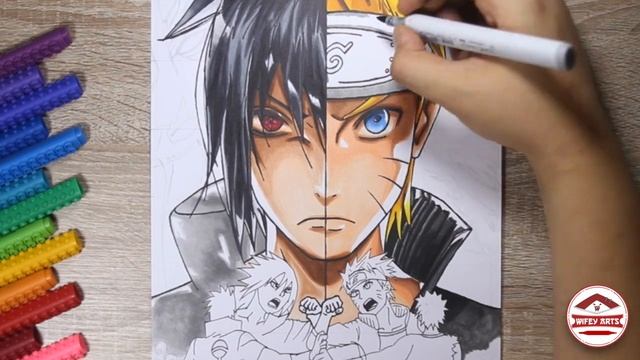 Drawing Naruto Sasuke EPIC FINAL BATTLE! | Wifey Arts смотреть онлайн