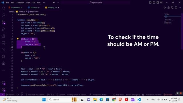 Clock JavaScript with Moment JS смотреть онлайн
