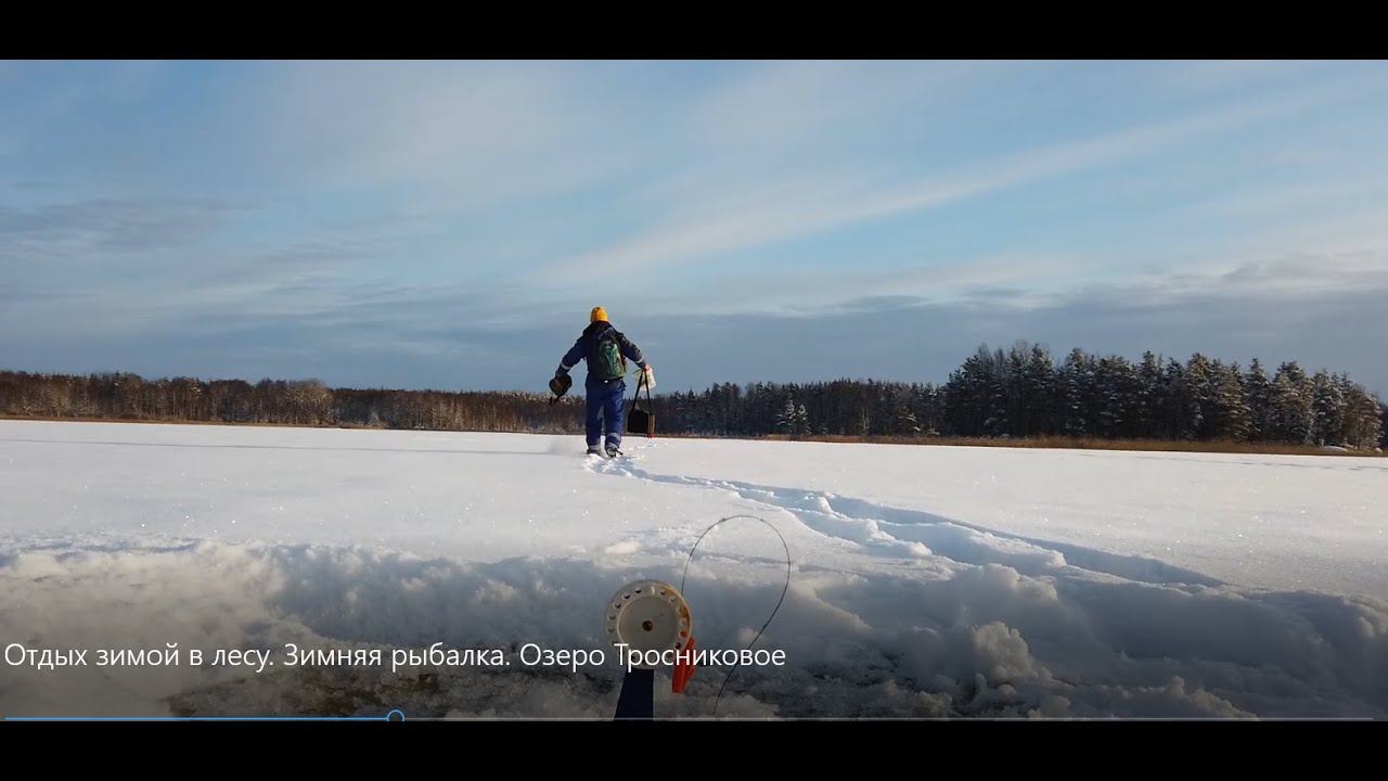 Отдых зимой в лесу. Зимняя рыбалка. Озеро Тростниковое