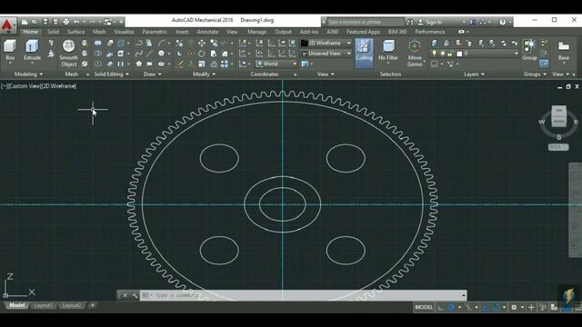 Creating 3D gear in AutoCAD (3D моделювання зубчастого колеса в AutoCAD ) смотреть онлайн