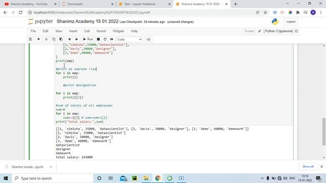 Day 7 - Python Collections - List | Nested List | Shanimz Academy смотреть онлайн