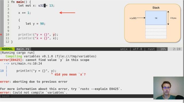#4 - Variables in Rust смотреть онлайн