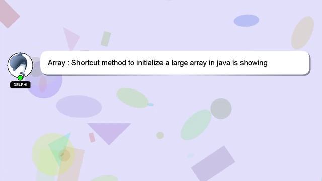 Array : Shortcut method to initialize a large array in java is showing "could not find main class" смотреть онлайн