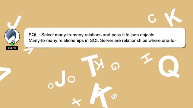 SQL : Select many-to-many relations and pass it to json objects смотреть онлайн