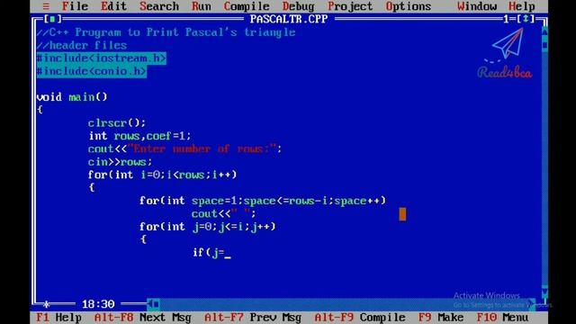 C++ Program to Print Pascal's triangle смотреть онлайн