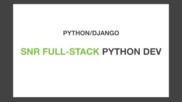 THIS IS A JDP JOB AD: SNR FULL STACK PYTHON DEVELOPER (Melbourne) смотреть онлайн