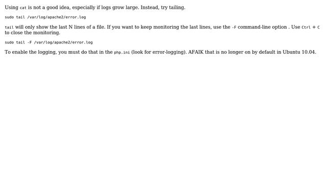 How can I get log messages from the LAMP server on Ubuntu 10.04? (3 Solutions!!) смотреть онлайн